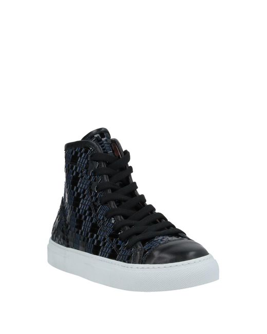 Studio Pollini Black Sneakers Soft Leather, Textile Fibers
