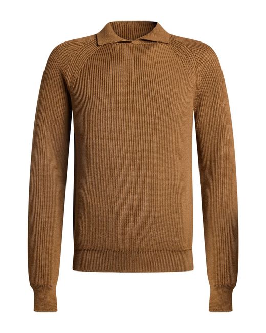 Moorer Brown Camel Sweater Wool for men