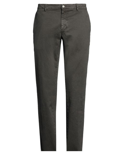 NEVER LAUNDRY Gray Charcoal Pants Cotton, Elastane for men