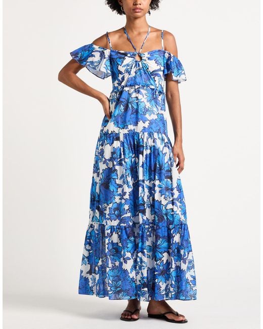 Liu Jo Blue Midi Dress Cotton