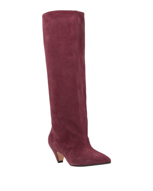 Anna F. Red Knee Boots