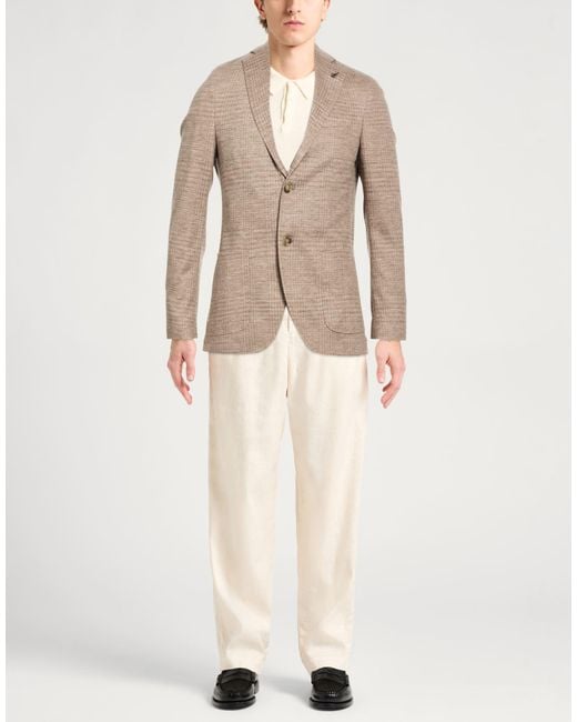 Paoloni Natural Blazer Virgin Wool, Cotton for men