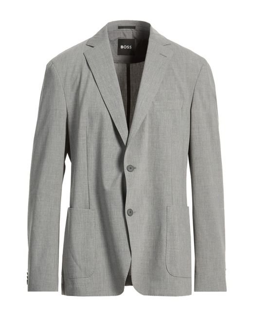 Boss Gray Blazer Polyester, Wool, Viscose, Elastane for men