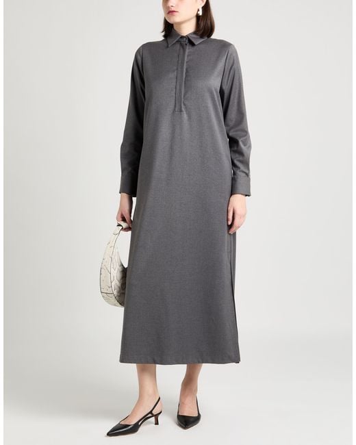 Robert Friedman Gray Maxi Dress Polyester, Viscose, Elastane