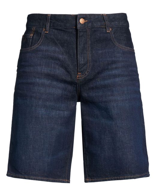 ARMANI EXCHANGE Blue Denim Shorts Cotton, Elastane for men