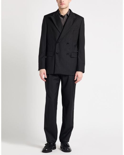 Manuel Ritz Black Suit Virgin Wool, Polyamide, Polyester for men