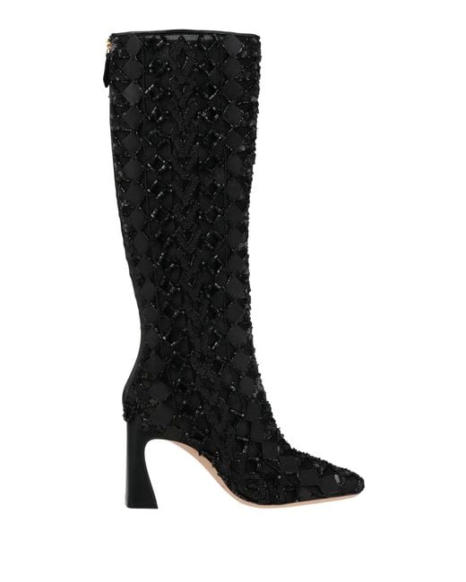 Alberta Ferretti Black Boot Textile Fibers