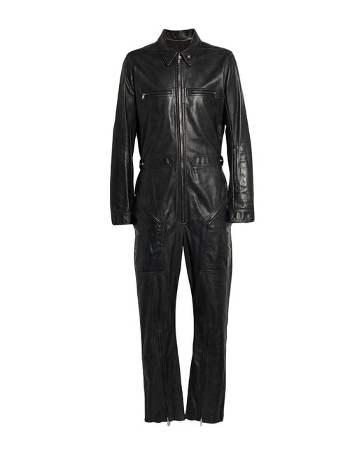 Rick Owens Black Jumpsuit Calfskin for men