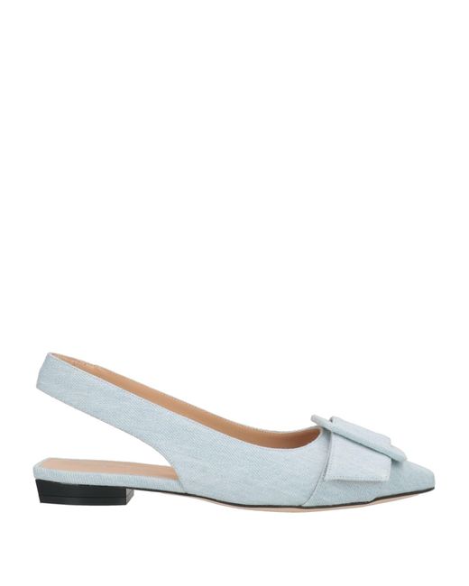 Sergio Rossi White Ballet Flats Textile Fibers