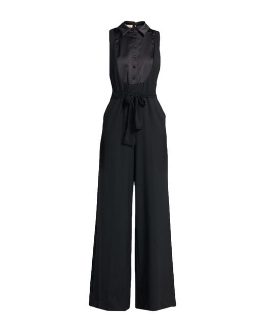 Twinset Black Jumpsuit Polyester, Wool, Viscose, Elastane