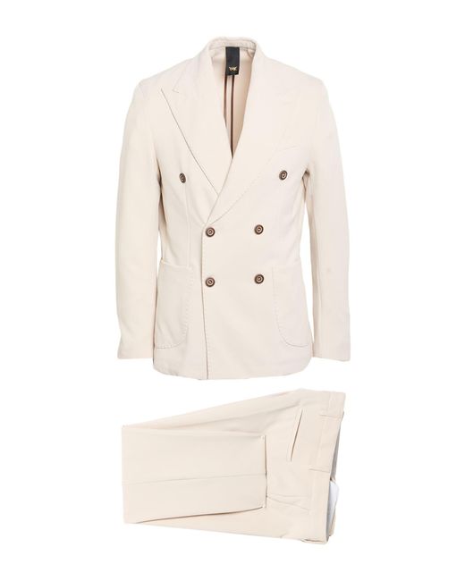 MULISH White Suit Polyester, Elastane for men