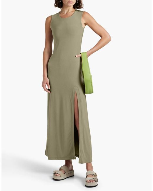 BITE STUDIOS Green Maxi Dress Rayon, Elastane