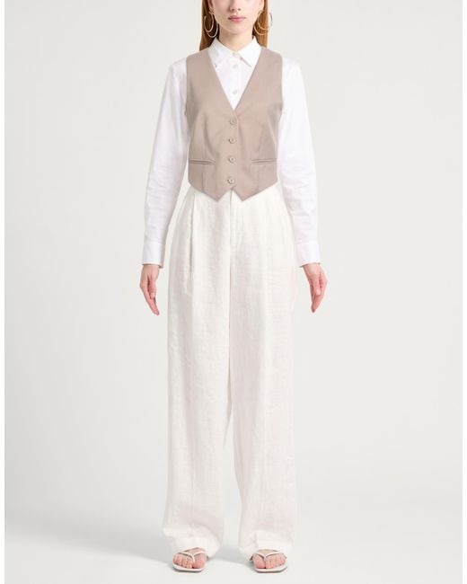 hinnominate Natural Tailored Vest Polyester, Viscose, Elastane