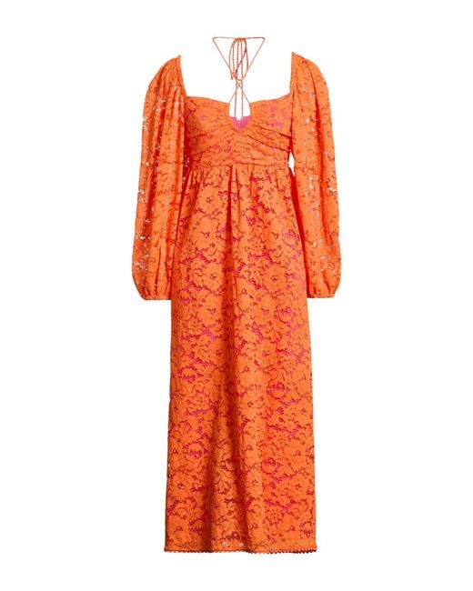 Farm Rio Orange Midi Dresses