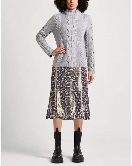 KENZO Metallic Midi Skirt Viscose, Metal Fiber