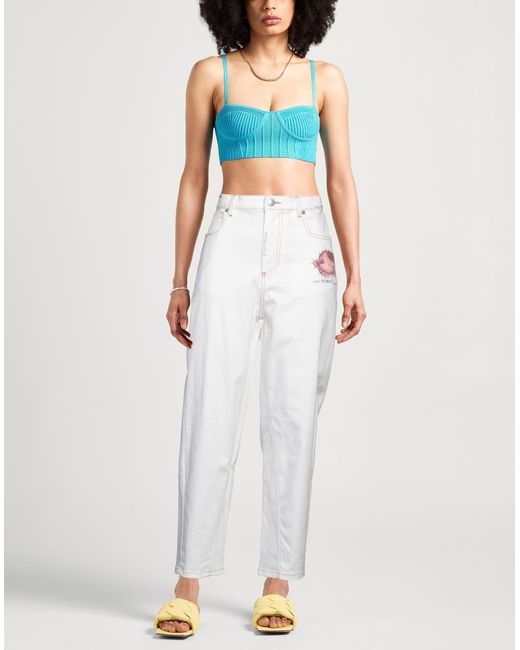 Marni White Jeans Cotton, Elastane, Cow Leather