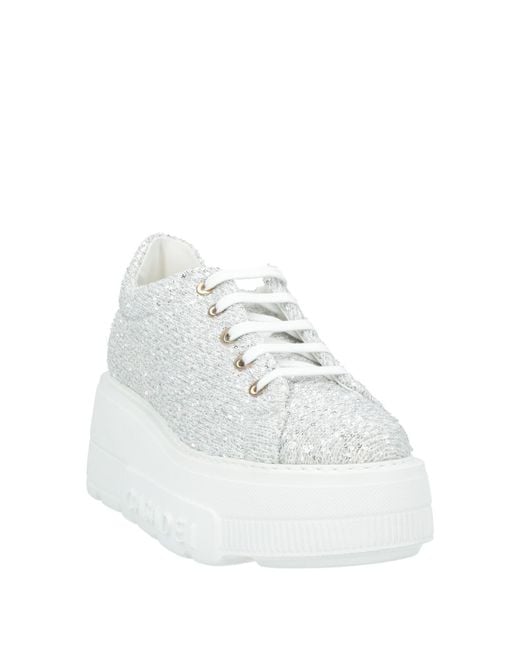 Casadei White Light Sneakers Textile Fibers