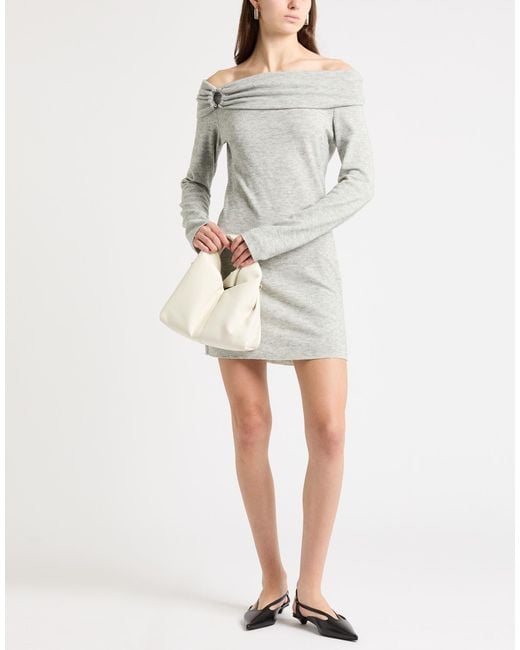 Haveone Gray Light Mini Dress Polyester, Viscose, Elastane