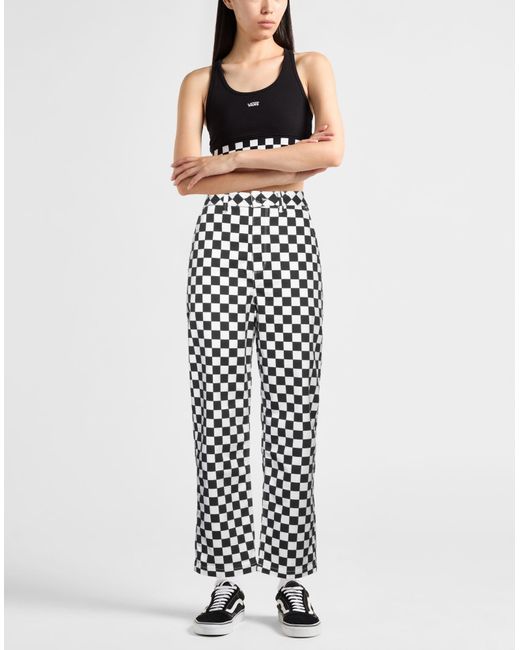 Vans White Pants Cotton, Polyester, Elastane