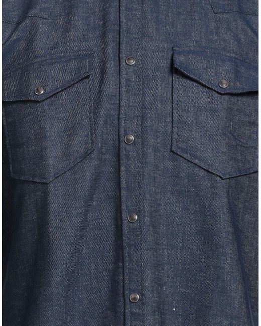 Xacus Blue Denim Shirt Linen, Polyester, Cotton for men
