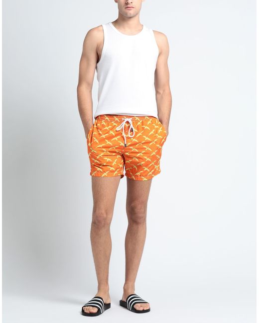 Barba Napoli Orange Swim Trunks for men