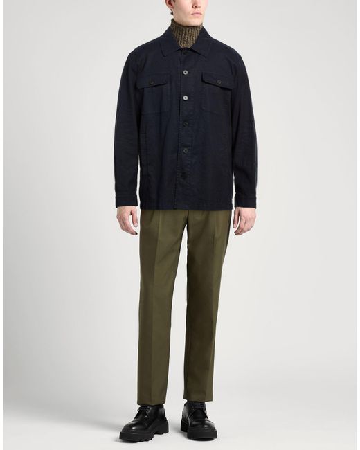 Drumohr Blue Jacket Linen, Cotton, Elastane for men