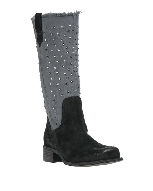 Divine Follie Black Boot Leather, Textile Fibers