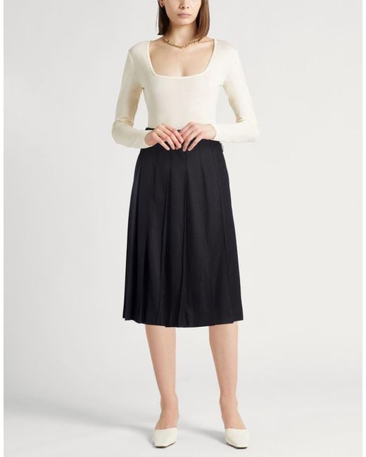 Jil Sander Blue Midi Skirt Virgin Wool