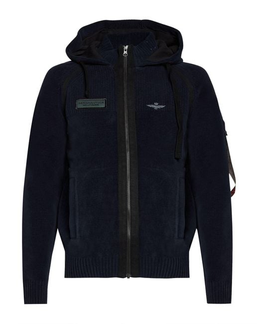 Aeronautica Militare Blue Cardigan Cotton for men