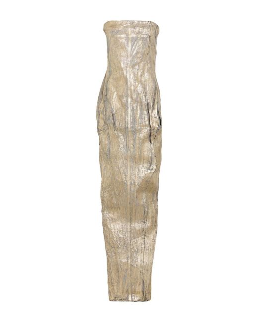 Rick Owens White Maxi Dress Cotton, Elastomultiester, Rubber