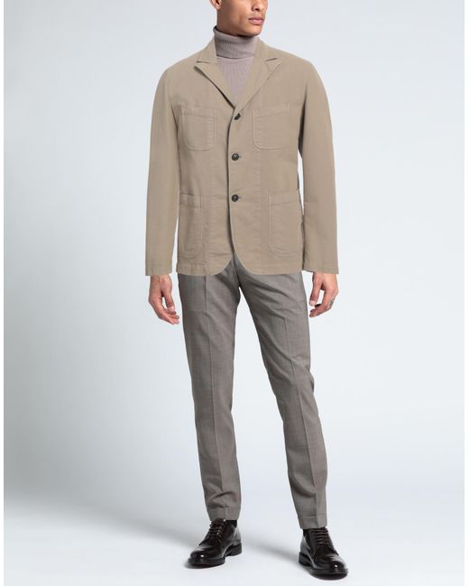 Montedoro Natural Khaki Blazer Cotton, Elastane for men