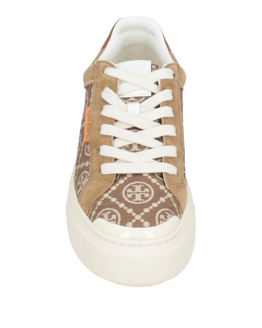 Tory Burch Brown Sneakers Leather, Textile Fibers