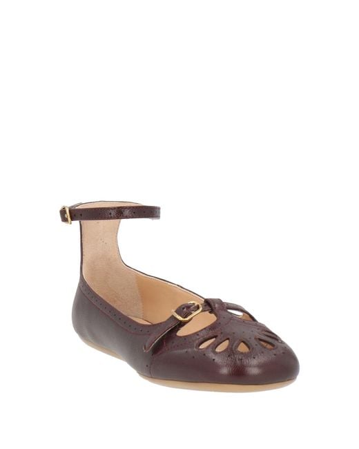 Chloé Brown Ballet Flats Leather