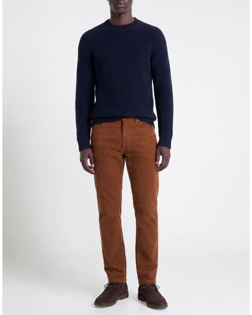 Irish Crone Blue Sweater Virgin Wool, Cotton, Polyamide for men