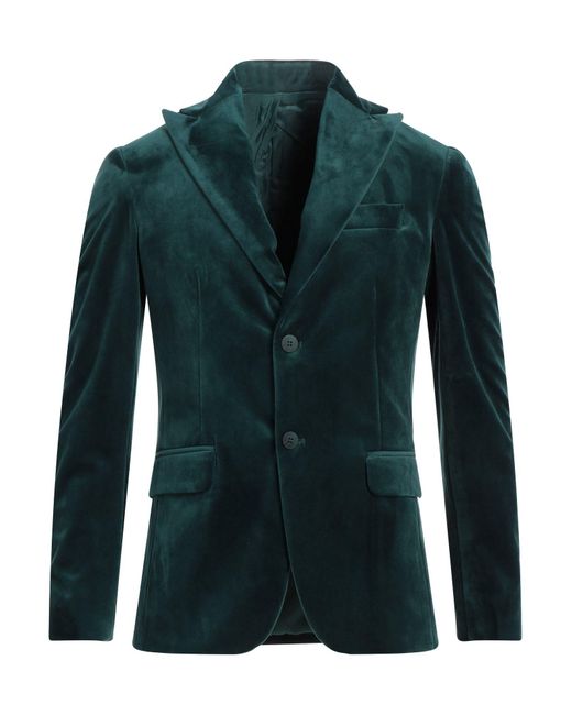 TELA-N° Green Dark Blazer Polyester for men