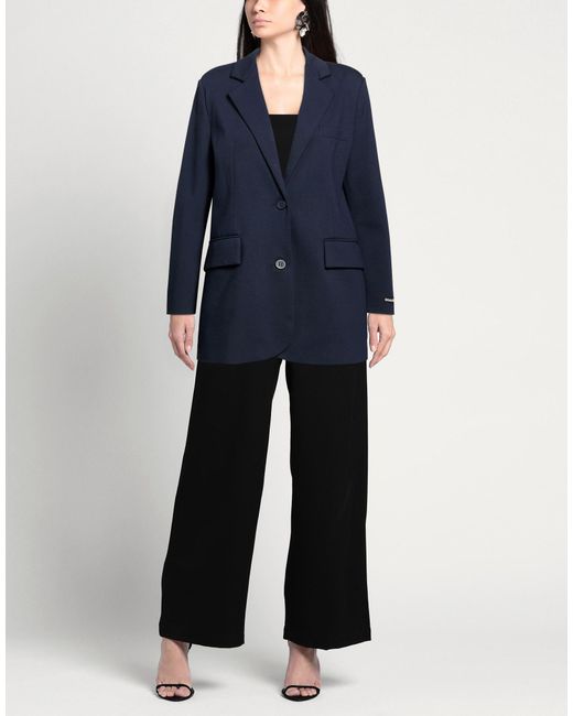 Soallure Blue Blazer Viscose, Nylon, Elastane