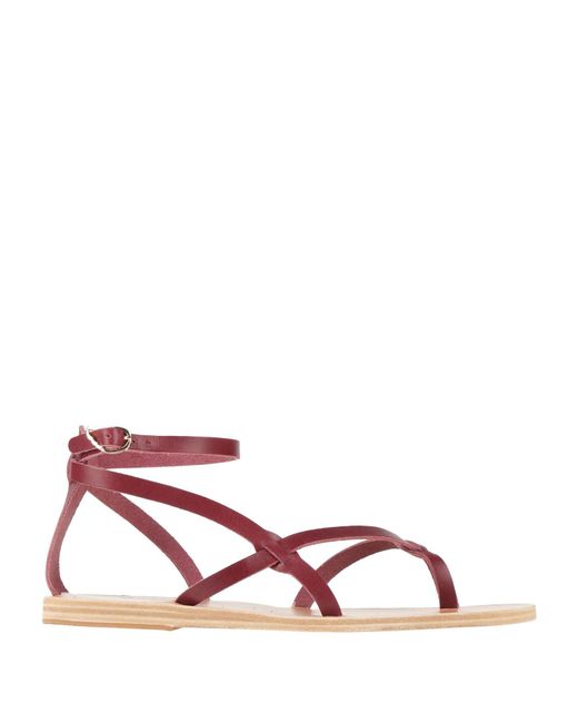 Ancient Greek Sandals Pink Burgundy Thong Sandal Cowhide