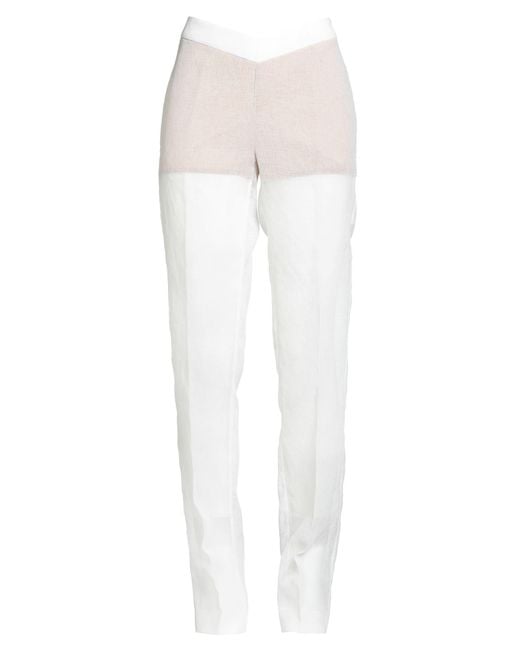 Genny White Pants Polyester