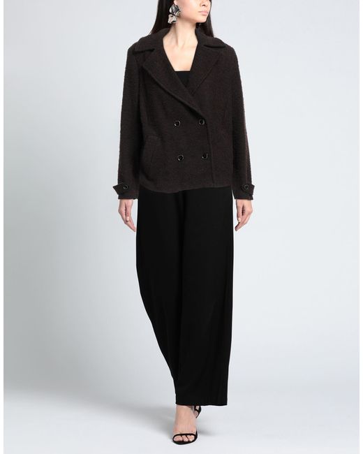 ALESSIA SANTI Black Coat Wool, Polyester, Acrylic, Polyamide