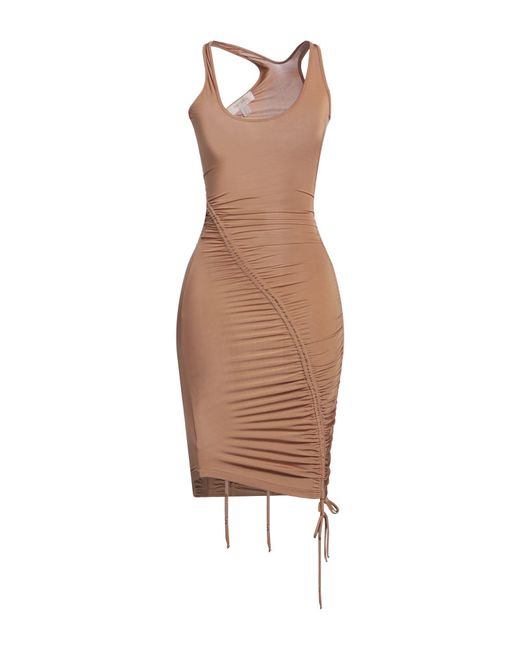 Matériel Brown Camel Mini Dress Polyester, Elastane