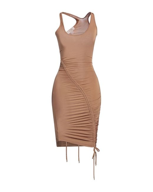 Matériel Brown Camel Mini Dress Polyester, Elastane
