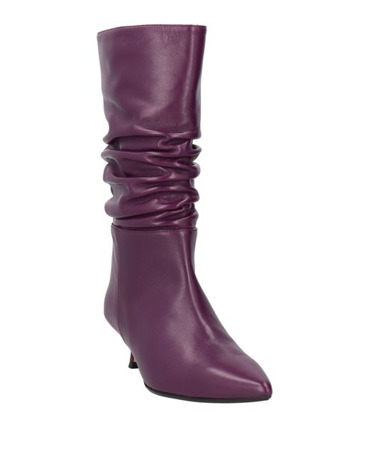 Anna F. Purple Boot Leather