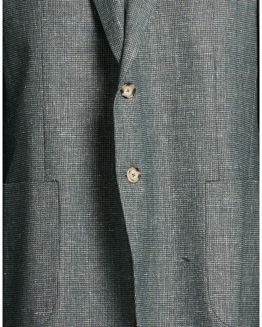 DIGEL Gray Dark Blazer Polyester, Virgin Wool, Linen, Elastane for men