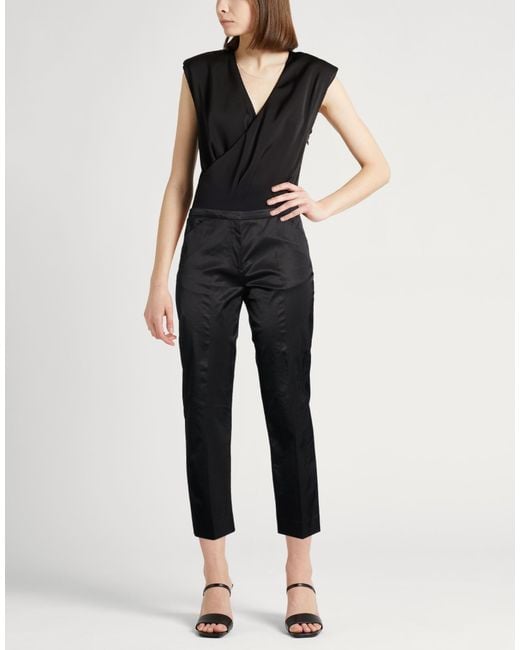 Totême  Black Pants Cotton, Viscose, Elastane