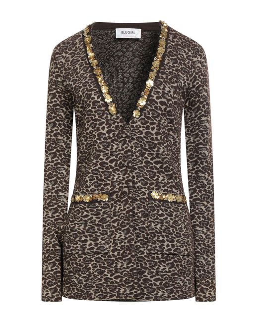 Blugirl Blumarine Brown Cardigan Acrylic, Viscose, Wool, Polyester, Polyamide
