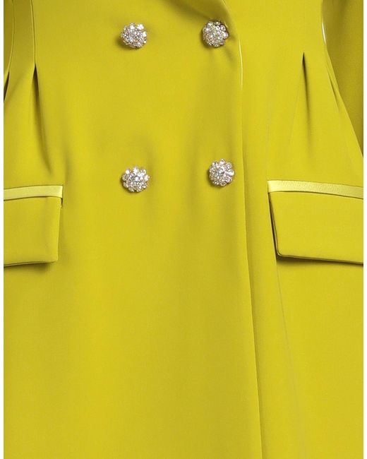 ATELIER LEGORA Yellow Lime Mini Dress Viscose, Polyamide, Polyester, Elastane