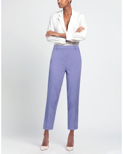 SOLOTRE Blue Pants Polyester, Elastane, Acetate, Viscose