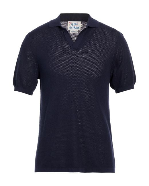 Mc2 Saint Barth Blue Polo Shirt Cotton for men