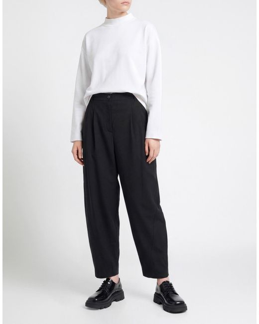 8pm Black Pants Polyester, Wool, Elastane