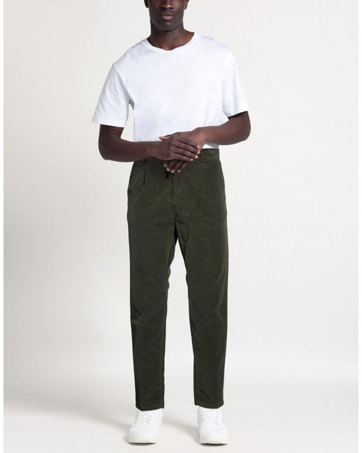 Cruna Green Military Pants Cotton, Elastane for men
